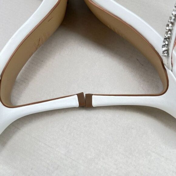 Alias Mae Lexa Mule Heel Sandal Size 39 in Ivory Leather Rhinestoned - Picture 8 of 12